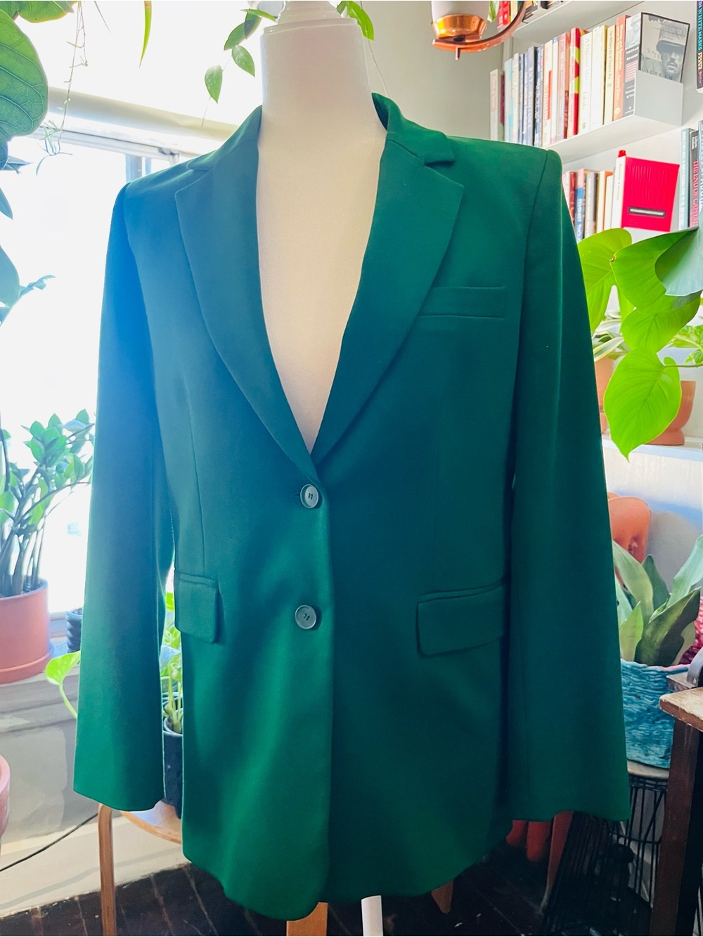 Zara Emeral Green Women's Blazer Heavy and Tailored.